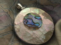 Inlaid Paua Shell & Mother of Pearl Pendant